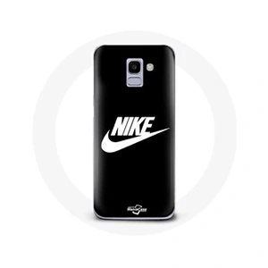 Maniacase Coque pour Samsung Galaxy A6 2018 Nike Logo blanc fond Noir pas cher