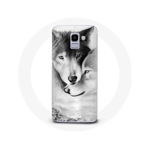 Maniacase Coque pour Samsung Galaxy A8 2018 Loup Duo animaux pas cher