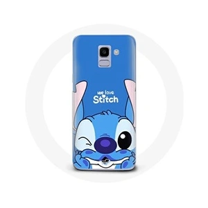 Maniacase Coque pour Samsung Galaxy A6 2018 Stitch mignon fond bleu pas cher