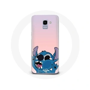 Comparateur de prix : Maniacase Coque pour Samsung Galaxy A6 2018 Stitch le Nez en l'air fond rose