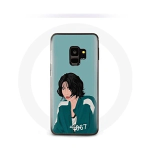 MANIACASE Coque - Samsung - Galaxy S9 - Rigide - Bleu - Fanart dessin de visage pas cher