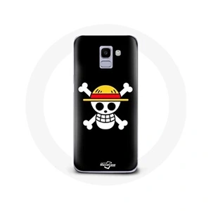 Maniacase Coque pour Samsung Galaxy A6 2018 One Piece Manga Tete de Mort Fond Noir pas cher