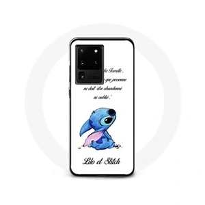 Comparateur de prix : Coque pour Samsung Galaxy S20 Ultra Lilo et Stitch Ohana Citation Blanc