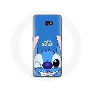 Maniacase Coque pour samsung galaxy A5 2017 Stitch mignon fond bleu pas cher