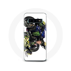 Maniacase Coque pour Samsung Galaxy s10 edge Valentino Rossi Pilote de vitesse fond blanc pas cher