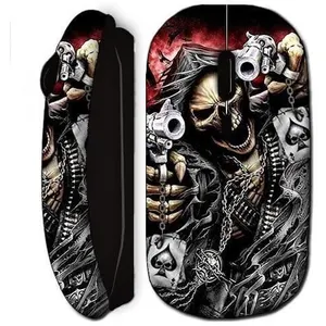 Souris sans Fil Tête de mort Pistolet noire (Maniacase) pas cher