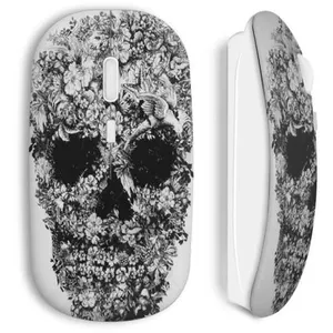 Souris sans Fil Tête de mort Flower design (Maniacase) pas cher