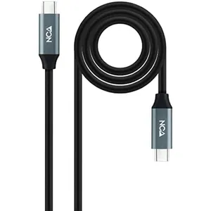 Nanocable Nano cable câble usb 3.2 gen2x2 20gbps 5a/100w 4k/60hz usb-c/m-usb-c/m, gris/noir, 2 m pas cher