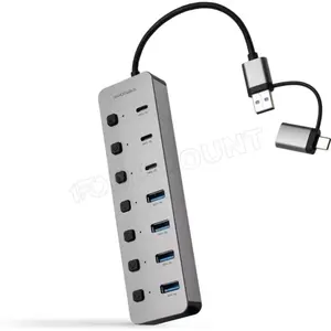Hub USB-C / USB- A Nanocable - 7 ports (Gris) #6POURCENT