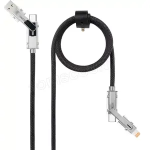 Nanocable 10.01.2601, 1 m, USB A/USB C, USB C/Lightning, Noir, Gris pas cher
