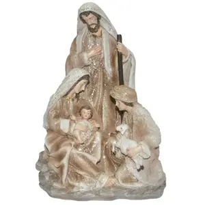 Crèche de Noël décorative en résine 23,5x11x17cm