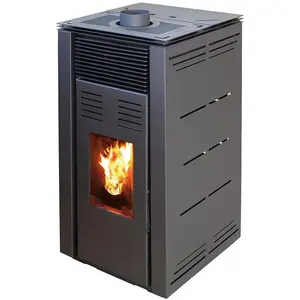 MAESTRO FERRETERO Joima - Poêle à pellets sans électricité modèle natur style 8 kW. Il fonctionne sans connexion au réseau électrique. Couleur Noir pas cher