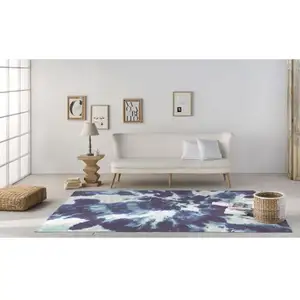 Naf Naf Tapis de salon en fibres naturelles bleu 200x290 cm pas cher