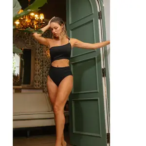 Admas - Maillot de bain 1 pièce Croisière asymétrique Nager noir 40 pas cher