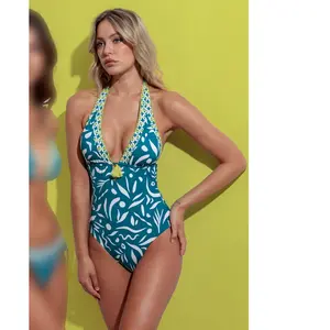 Admas - Maillot de bain 1 pièce Patchwork bleu 46 pas cher