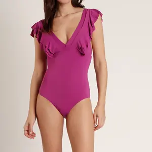 Admas - Maillot de bain 1 Pièce Summer frilla violet 40 pas cher