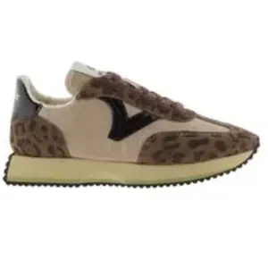 Baskets en nylon imprimé animal et cuir fendu femme Victoria Cosmos pas cher