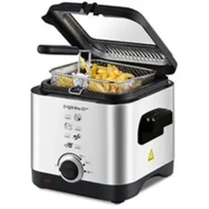 Aigostar Fries 30IZD - Friteuse compacte 100% sans BPA, grande fenêtre de vue. Acier inoxydable. 900W, 1.5 L, Design exclusif. pas cher