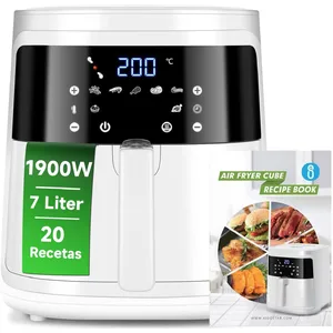 Comparateur de prix : Aigostar White Cube, Friteuse sans Huile 7L, Air Fryer XXL 7 en 1, 1900W Friteuse à Air Chaud, Ecran tactile LED, Préchauffage Rapide, Fonction Maintien au Chaud, Livre de Recettes, Sans BPA, Blanc
