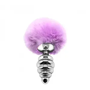 FeelzToys Plug Anal Queue de Lapin Bunny Tails Violet Parme pas cher