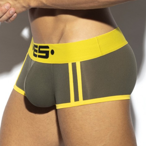 ES Collection Boxer Court Sport Microfibre Kaki XS pas cher