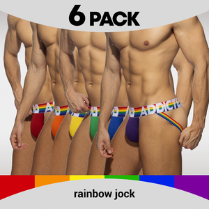 Pack 6 Jockstraps RAINBOW Addicted XS pas cher
