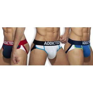 Comparateur de prix : Addicted Lot de 3 Jock Straps Second Skin Blanc - Marine - Bleu R L