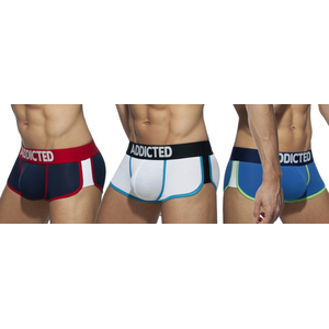 Addicted Lot de 3 Boxers Second Skin Blanc - Marine - Bleu Roi 2XL pas cher