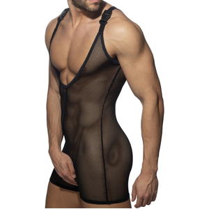 Addicted Combinaison Singlet MESH WRESTLING SUIT Noir S pas cher