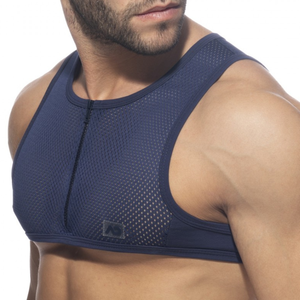 Addicted Crop Top MESH-ZIP Marine XL/XXL pas cher
