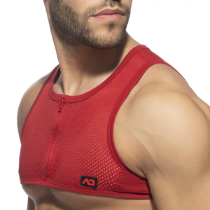 Addicted Crop Top MESH-ZIP Rouge M/L pas cher