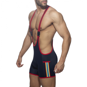 Addicted Singlet TAPE WRESTLING Marine M pas cher