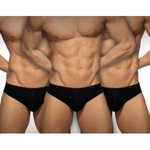 Addicted Pack 3 Slips BASIC Noirs XXL pas cher