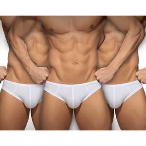 Addicted Pack 3 Slips BASIC Blancs M pas cher
