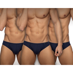 Addicted Pack 3 Slips BASIC Bleu marine S pas cher