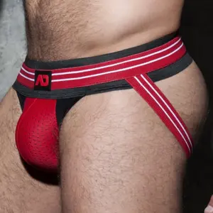 Jockstrap DOUBLE STRIPE Rouge XL pas cher