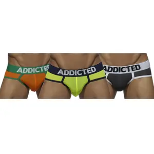 Comparateur de prix : Addicted Lot de 3 Slips Jaune - Orange - Gris 2XL