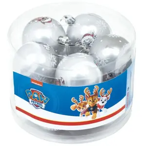 Comparateur de prix : Arditex - Lot de 10 boules de Noël argentées 6cm - Pat Patrouille