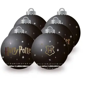 HARRY POTTER - Noir - Pack 6 Boules de Noël - 8 cm  - BEM'S Décoration  - 231112 Vendu paramazon
