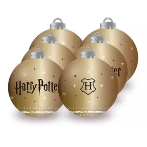 Arditex HARRY POTTER - Doré - Pack 6 Boules de Noël - 8 cm - BEM'S Décoration - 231111 pas cher