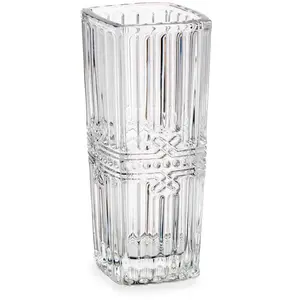 Wadiga Petit vase carré en verre transparent 6,4x6,4x15cm pas cher