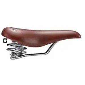 Selle de vélo universelle confortable, rivets marron, selle de vélo durable en cuir PU à ressort