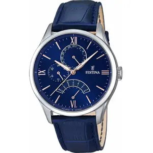 Comparateur de prix : Festina Montre Festina Retro F16823-3 -  Homme Bracelet Cuir Bleu