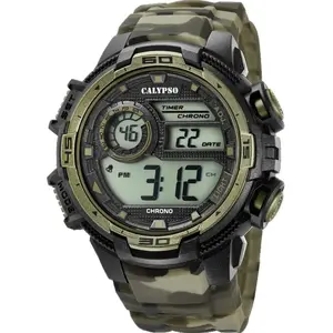 CALYPSO Hommes Chronographe Quartz Montre avec Bracelet en Silicone pas cher