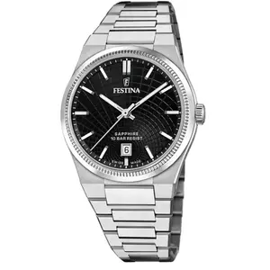 Montre - FESTINA - SWISS MADE - Acier - Noir - Étanchéité 5 ATM pas cher