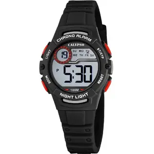 Calypso K5852/6 montre garçon montre enfant caoutchouc date noir pas cher