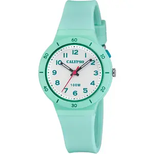 Montre Mixte Calypso Sweet Time - K5848-3 Bracelet Silicone Vert pas cher