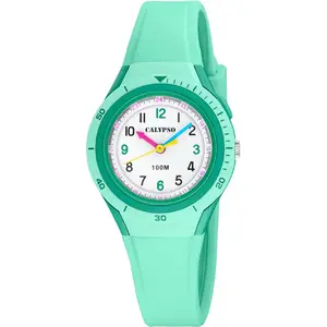 Montre mixte enfant Calypso My First Watch - K5856-2 Bracelet Silicone Vert pas cher