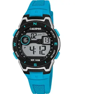 Montre Homme Calypso Digital Crush - K5853-1 Bracelet Silicone Bleu