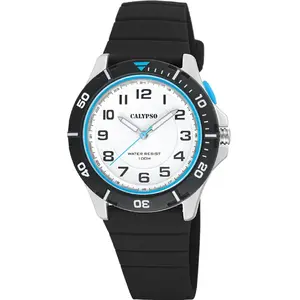 Montre Homme Calypso Sweet Time - K5857-1 Bracelet Silicone Noir pas cher